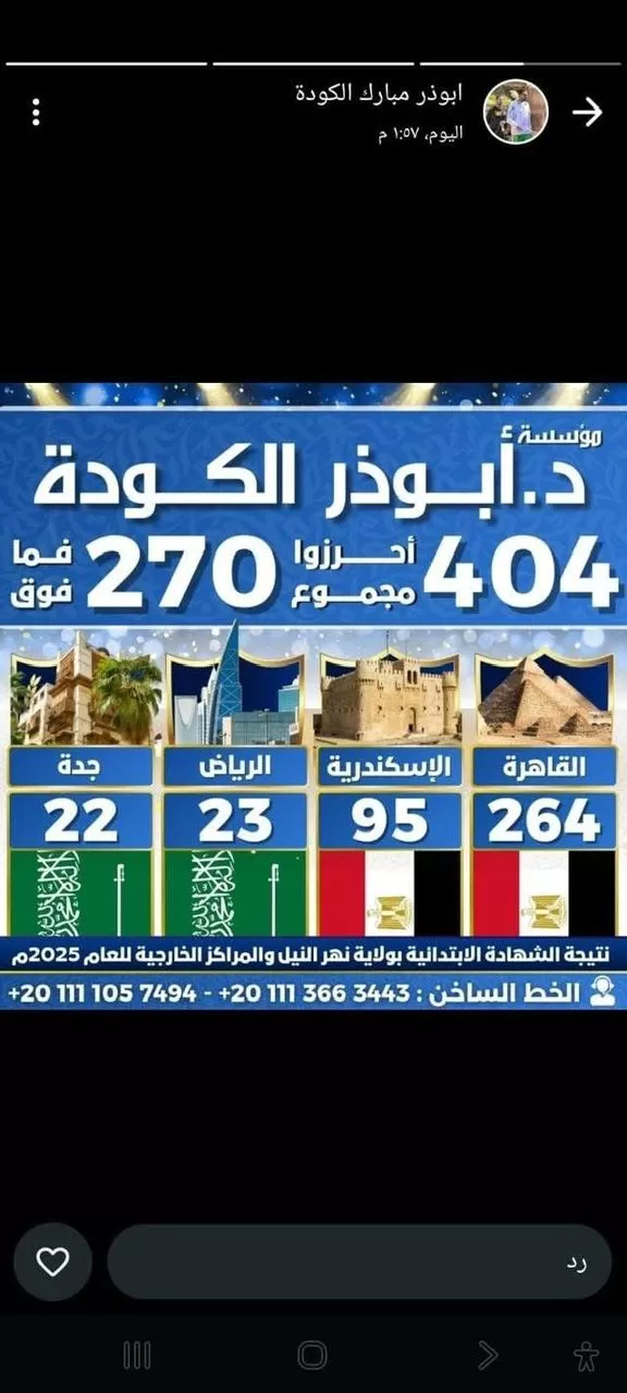 مؤسسة د. أبو ذر الكودة  .. 404 تلاميذ أحرزوا أكثر من 270 درجة