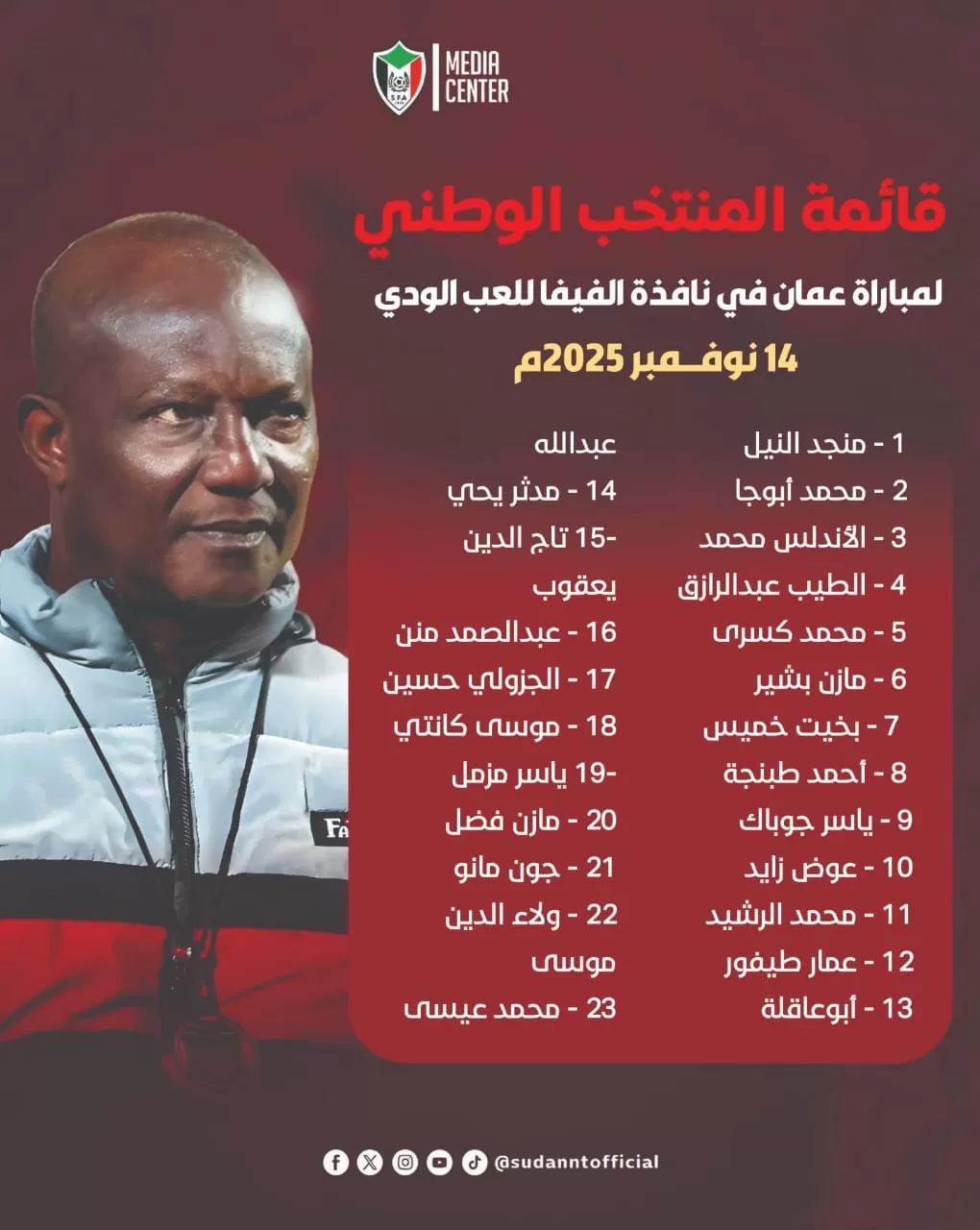 قائمة الصقور لودية عمان تتجاوز خماسي الهلال